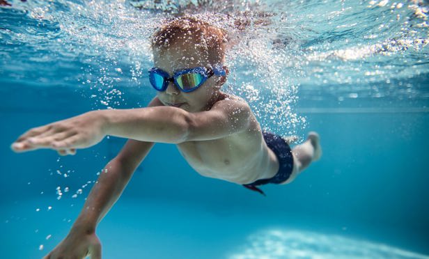 Finlake Boy Learning To Swim