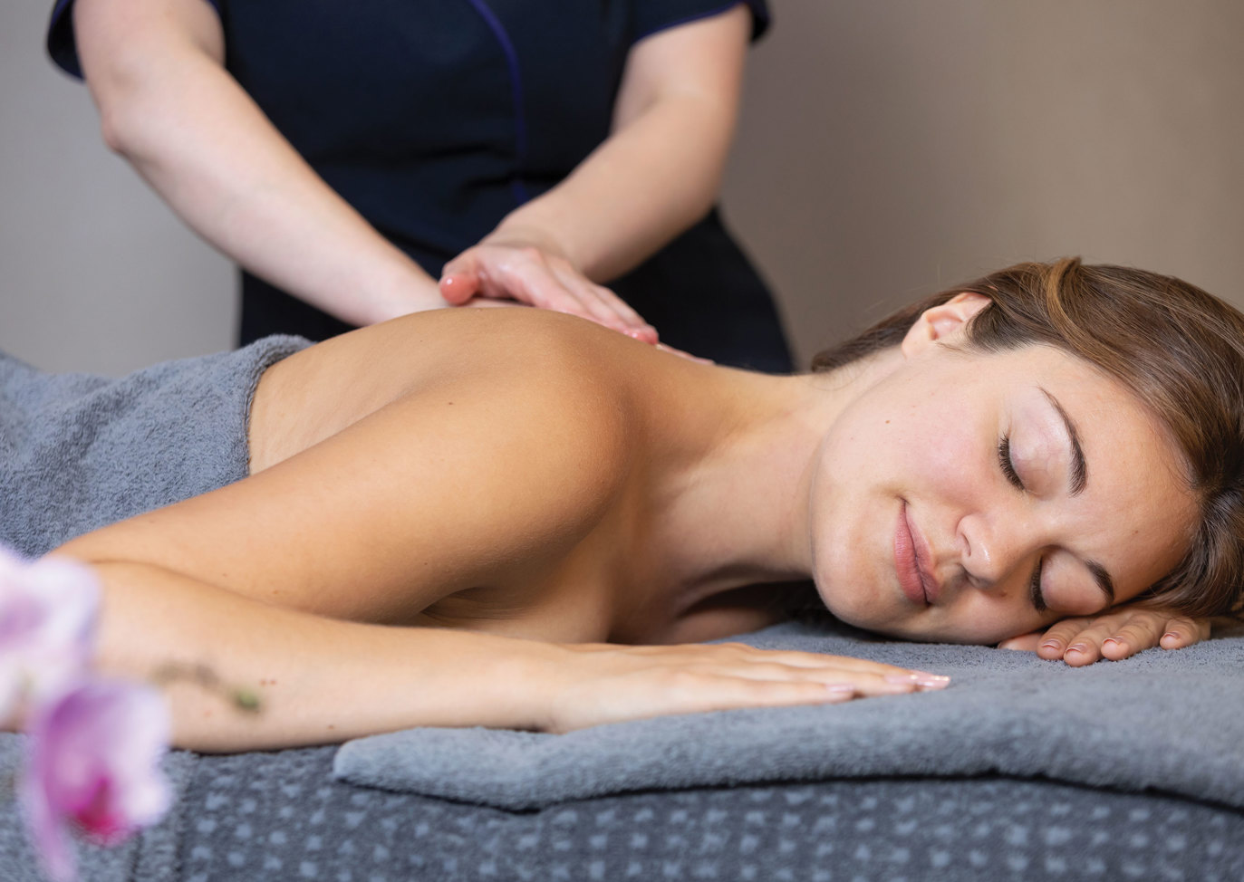 Finlake Lady Having Back Massage In Sirona Spa